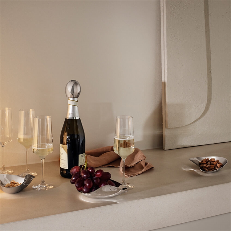 Georg Jensen Bernadotte Champagneglass og champagne
