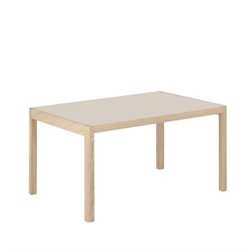 Muuto Workshop spisebord 140x92 cm Eik/Varmgrå skråstilt