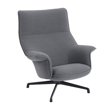 Muuto Doze Lounge Chair Høy rygg / Svingbase - Ocean 80/Antrasittsvart