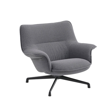 Muuto Doze Lounge Chair Lav rygg / Svingbase - Ocean 80/Antrasittsvart