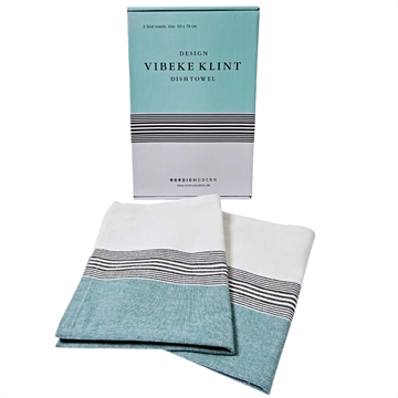 Nordic Modern Vibeke Klint kjøkkenhåndklær - Petroleum*