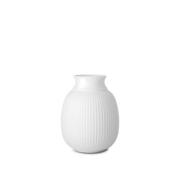 Lille Lyngby Curva Vase i hvitt porselen