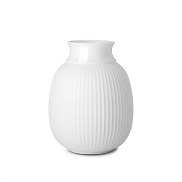 Stor Lyngby Curva Vase i hvitt porselen
