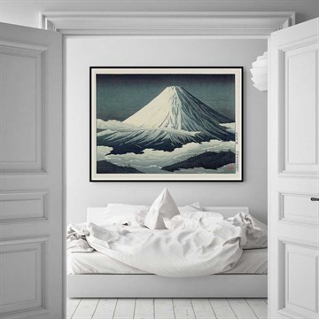 The Dybdahl Co Poster Mount Fuji Black Rammer inn soverommet
