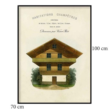 The Dybdahl Co Poster Habitations Champêtres svart ramme 70x100