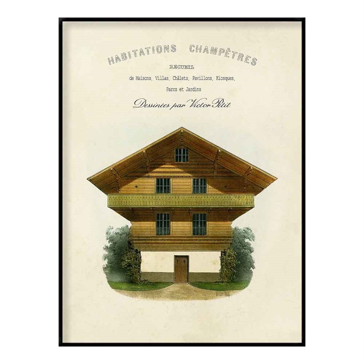 The Dybdahl Co Poster Habitations Champêtres svart ramme