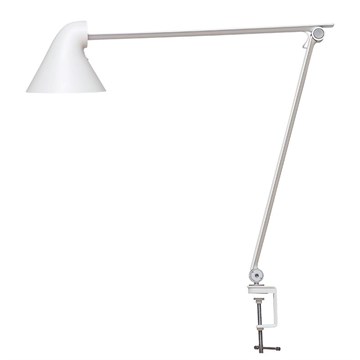 Louis Poulsen NJP Bordlampe med bordklemme hvit