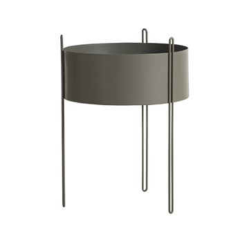 Woud Pidestall Planter - Stor/Taupe