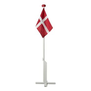 Langkilde & Søn Hvitmalt Flaggstang 180 cm med Dannebrog Flagg
